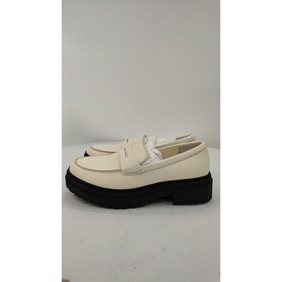 Quince Shoes - Quince Italian Leather Lug Sole Loafer Bone Shoes 6.5